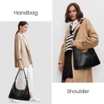 AnBlack Slouchy Hobo Bags for Women Leather Shoulder Bag Everyday Purse Vintage Slouchy Bag Hobo Purse with Zipper (Black)