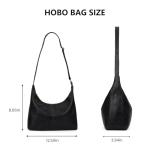 AnBlack Slouchy Hobo Bags for Women Leather Shoulder Bag Everyday Purse Vintage Slouchy Bag Hobo Purse with Zipper (Black)