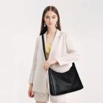 AnBlack Slouchy Hobo Bags for Women Leather Shoulder Bag Everyday Purse Vintage Slouchy Bag Hobo Purse with Zipper (Black)