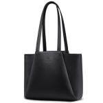 LOVEVOOK Tote Bag for Women - Ultra Soft Foldable Vegan Faux Leather Shoulder Handbag，Fashionable and Minimalist Purses for Women with Zipper for Daily Travel College