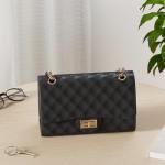 Gladdon Quilted Crossbody Purse for Women Trendy Ladies Shoulder Bag with Chain Designer Purses Black I