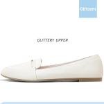 Obtaom Women's Faux Leather Ballet Flat,Comfortable Office Slip Ons,PU Working Loafer Flat(Beige US10)