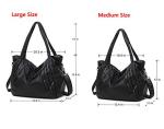 Spacious Black Leather Slouchy Shoulder Bag