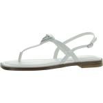 GUESS Women's Rainey Flat Sandal, White 140, 8