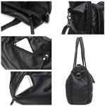 Spacious Black Leather Slouchy Shoulder Bag