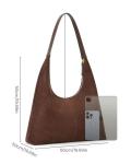 Lushandy Brown Suede Purse Faux Suede Tote Bag Leather Hobo Bags for Women Slouchy Hobo Bag Fall Purse Shoulder Bag