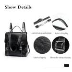 GELANNI Backpack Purse for Women and Men PU Leather Anti-theft Fashion Designer 2025 Travel Shoulder Bags Lightweight Convertible Rucksack for Work Student Medium 272A Black