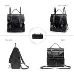 GELANNI Backpack Purse for Women and Men PU Leather Anti-theft Fashion Designer 2025 Travel Shoulder Bags Lightweight Convertible Rucksack for Work Student Medium 272A Black