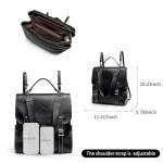 GELANNI Backpack Purse for Women and Men PU Leather Anti-theft Fashion Designer 2025 Travel Shoulder Bags Lightweight Convertible Rucksack for Work Student Medium 272A Black