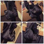 Spacious Black Leather Slouchy Shoulder Bag