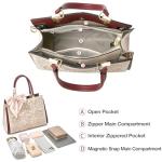 FOXLOVER Leather Satchel Handbags for Women Tote Shoulder Bag vintage Crossbody Bag Purse Top Handle bag with Embroidery