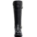 GLOBALWIN Women's Black Quilted Knee High Boots Low Heel Comfortable Fashion Dressy Riding Boots For Women Size 9M