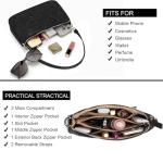 NIUEIMEE ZHOU Small Shoulder bag with 2 Removable Straps Cross Body Clutch Purse Handbag for Women (Black With Croc Pattern)