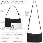 NIUEIMEE ZHOU Small Shoulder bag with 2 Removable Straps Cross Body Clutch Purse Handbag for Women (Black With Croc Pattern)