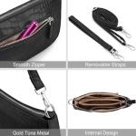 NIUEIMEE ZHOU Small Shoulder bag with 2 Removable Straps Cross Body Clutch Purse Handbag for Women (Black With Croc Pattern)