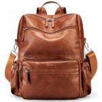 Marvolia PU Leather Backpack Purse for Women Large Fashion Designer Travel Backpack Ladies Shoulder Bag - Brown