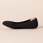 Amazon Essentials Women's Knit Ballet Flat, Black, 8.5