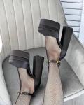 Stylish Black Chunky Platform Ankle Strap Heels