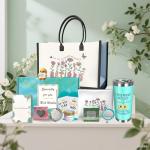 2025 Retirement Gift Set for Women - 12PCS Luxury Bundle with Tote Bag, Makeup Pouch, Tumbler, Candle & More - Perfect Going Away Gifts for Coworkers, Teachers, Nurses, Boss & Friends - (Green)