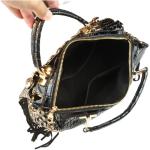 Fashion Rhinestone Bag for Women Leather Top-Handle Satchel Handabgs Large Capacity Tassel Tote Bag Shoulder Messenger Bags (Black)