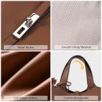 Kadynow Tote Bag for Women Vegan Leather Bucket Purse for Women Top Handle Handbag Shoulder Bag with Detachable Small Purse Black Brown