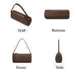 JOLLQUE Crossbody Bag for Women, Luxury Small Barrel Clutch, Suede Handbag Purse, Autumn Winter Shoulder Hobo Bags With Zipper,Suede Bag(Coffee Suede)