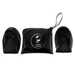 Women’s Portable Black Ballet Flats with Pouch