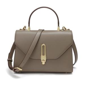 Stylish Leather Satchel Bag with Zipper Pocket
