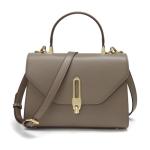 Stylish Leather Satchel Bag with Zipper Pocket