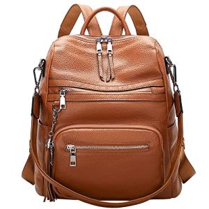 ALTOSY Leather Laptop Backpack Purse for Women