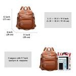 ALTOSY Leather Laptop Backpack Purse for Women