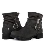 Globalwin Women's Grey Low Heel Ankle Boots