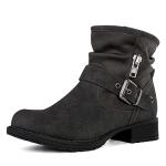 Globalwin Women's Grey Low Heel Ankle Boots