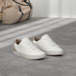 Naturalizer Morrison White Leather Lace-Up Sneakers