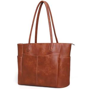 Monrich Women's Vegan Leather Large Tote Bag