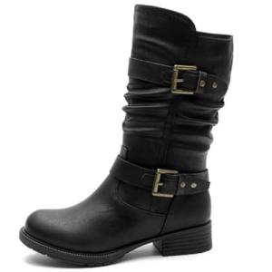Globalwin Black Mid-Calf Dress Boots for Women