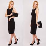 Dasein Velvet Pleated Evening Clutch Bag (Black)