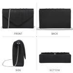 Dasein Velvet Pleated Evening Clutch Bag (Black)