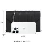 Dasein Velvet Pleated Evening Clutch Bag (Black)