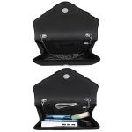 Dasein Velvet Pleated Evening Clutch Bag (Black)