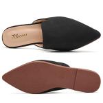 Tilocow Black Pointed Toe Mules for Women