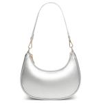 Silver Hobo Tote Bag with Zipper Closure