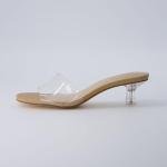CUSHIONAIRE Women's Clear Kitten Heel Sandals