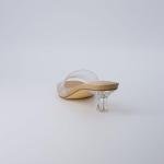 CUSHIONAIRE Women's Clear Kitten Heel Sandals