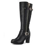 Mysoft Women's Knee High Chunky Heel Winter Boots