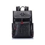 Boshiho Crocodile Pattern Leather Laptop Backpack