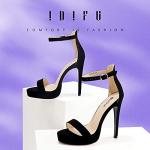 Chic Black High Heel Platform Sandals for Weddings