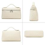 Rejolly Small Leather Crossbody Bag in Ostrich Black