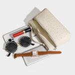 Rejolly Small Leather Crossbody Bag in Ostrich Black