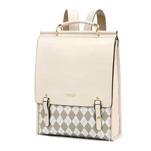 Cnoles Stylish White Leather Backpack for Women